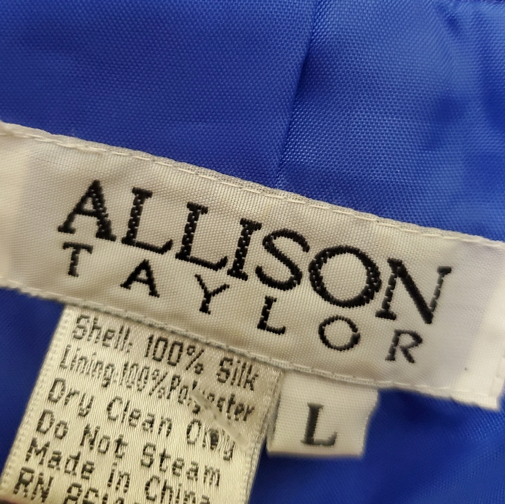 Silk Jacket, longline LARGE vintage 80s/90s blazer - Picture 8 of 9